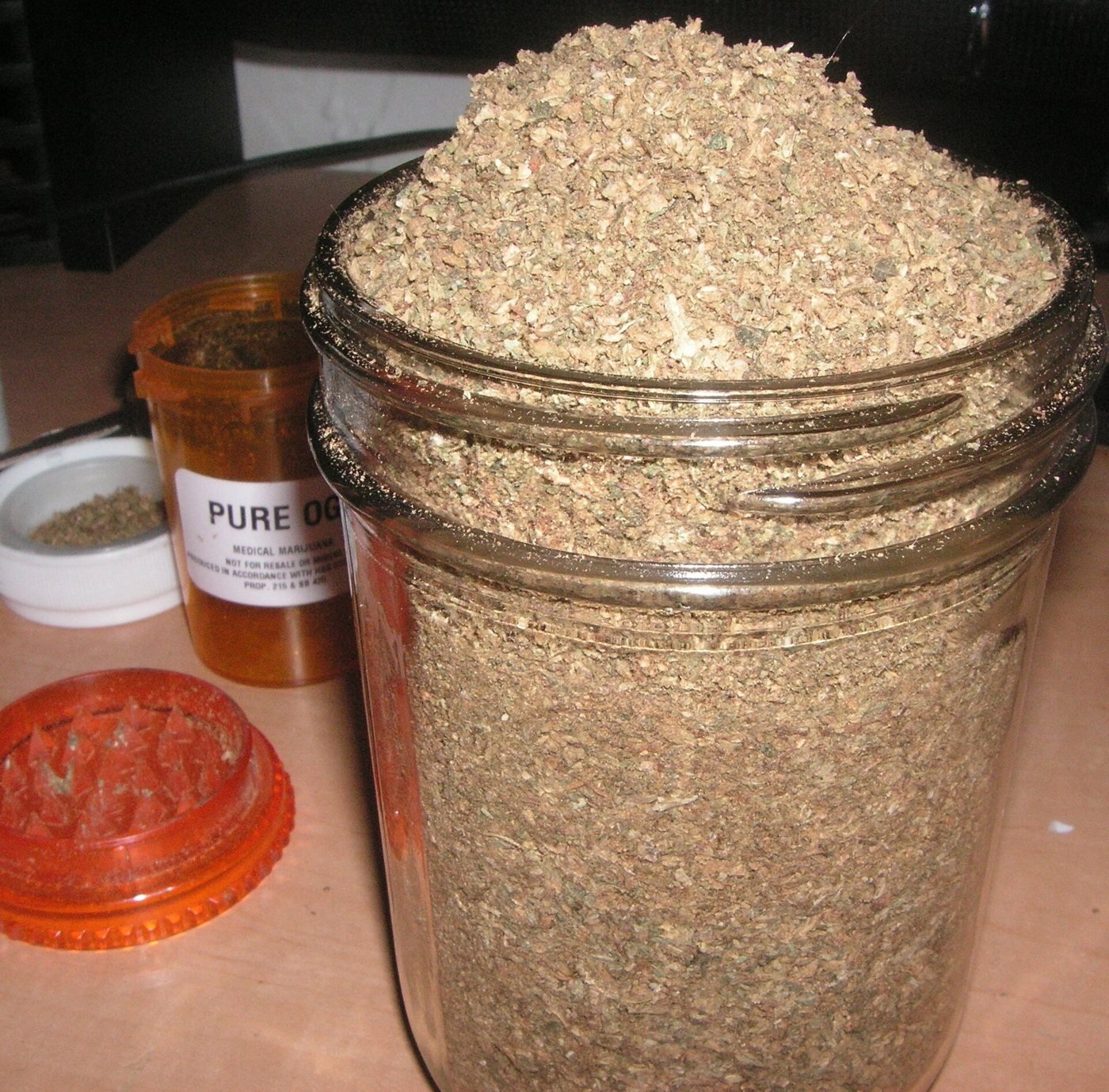 Sealed cannabis jar prepared for an order