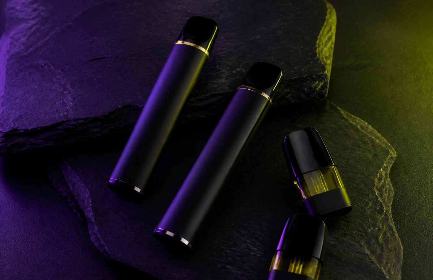 Vapes, pods and pre-rolls side by side
